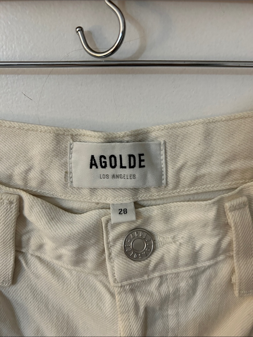 Agolde Ren High Raise Wide-Leg Jeans Women’s Size 28 Ecru - Picture 2 of 12